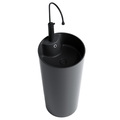 UMYWALKA WOLNOSTOJĄCA CERAMICZNA OKRĄGŁA LINO-MTB-400 CZARNY MAT 40x40 CM