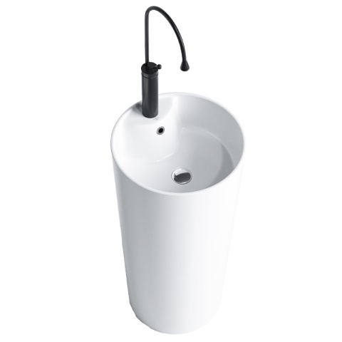 UMYWALKA WOLNOSTOJĄCA CERAMICZNA OWALNA LINO-WH-400 BIAŁY POŁYSK 40x85 CM