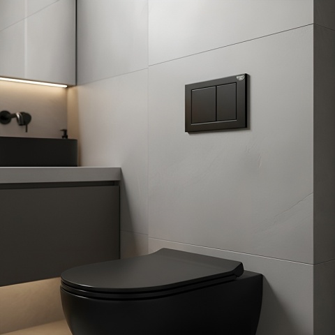 ZESTAW PODTYNKOWY WC STELAŻ HYDROSAN MISKA AQUA-WH-03 PRZYCISK BUTTON-7-BL CZARNY