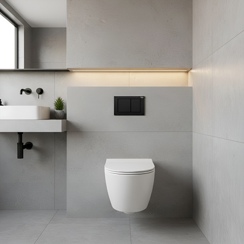 ZESTAW PODTYNKOWY WC STELAŻ HYDROSAN MISKA AQUA-WH-03 PRZYCISK BUTTON-7-BL CZARNY