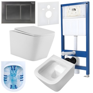 ZESTAW PODTYNKOWY WC STELAŻ HYDROSAN MISKA AQUA-WH-03 PRZYCISK BUTTON-7-CH CHROM