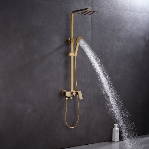 BATERIA PRYSZNICOWA ŁAZIENKOWA Z DESZCZOWNICĄ NATRYSKOWA F170C-GL ZŁOTA