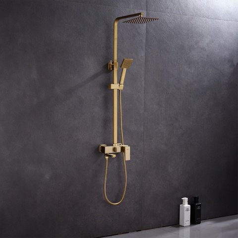 BATERIA PRYSZNICOWA ŁAZIENKOWA Z DESZCZOWNICĄ NATRYSKOWA F170C-GL ZŁOTA
