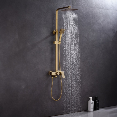 BATERIA PRYSZNICOWA ŁAZIENKOWA Z DESZCZOWNICĄ NATRYSKOWA F170C-GL ZŁOTA