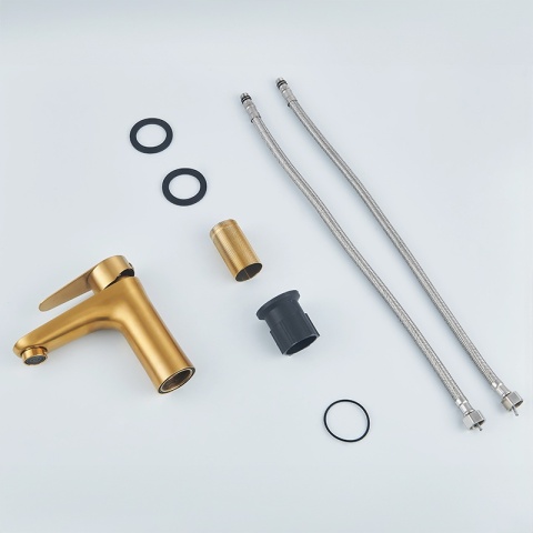 BATERIA UMYWALKOWA ŁAZIENKOWA NABLATOWA STOJĄCA JEDNOUCHWYTOWA AKRON ZŁOTA