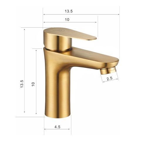 BATERIA UMYWALKOWA ŁAZIENKOWA NABLATOWA STOJĄCA JEDNOUCHWYTOWA AKRON ZŁOTA