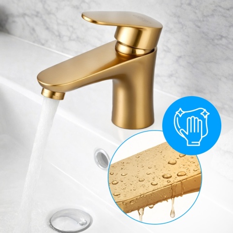 BATERIA UMYWALKOWA ŁAZIENKOWA NABLATOWA STOJĄCA JEDNOUCHWYTOWA AKRON ZŁOTA