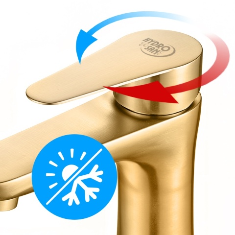 BATERIA UMYWALKOWA ŁAZIENKOWA NABLATOWA STOJĄCA JEDNOUCHWYTOWA AKRON ZŁOTA