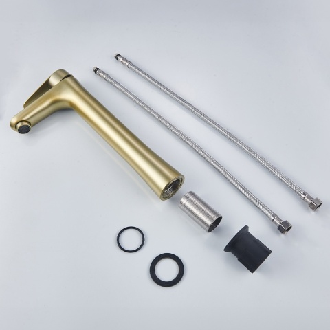 BATERIA UMYWALKOWA ŁAZIENKOWA STOJĄCA NABLATOWA AKRON-H ZŁOTA SZCZOTKOWANA