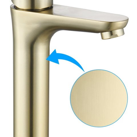 BATERIA UMYWALKOWA ŁAZIENKOWA STOJĄCA NABLATOWA AKRON-H ZŁOTA SZCZOTKOWANA