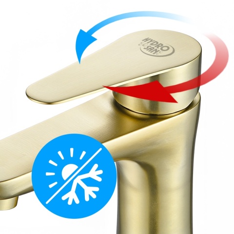 BATERIA UMYWALKOWA ŁAZIENKOWA STOJĄCA NABLATOWA AKRON-H ZŁOTA SZCZOTKOWANA