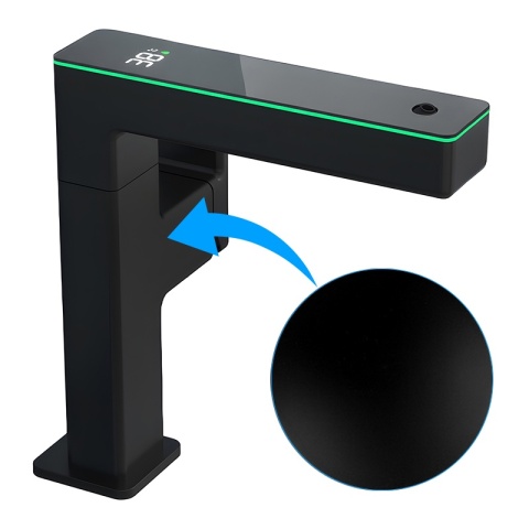 BATERIA UMYWALKOWA STOJĄCA ŁAZIENKOWA MEGI-BL CZARNA WYŚWIETLACZ LED