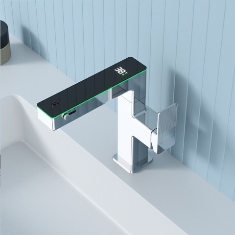 BATERIA UMYWALKOWA STOJĄCA ŁAZIENKOWA MEGI-CH CHROM WYŚWIETLACZ LED