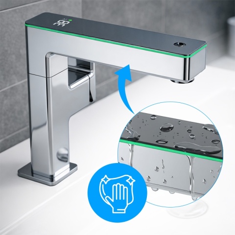 BATERIA UMYWALKOWA STOJĄCA ŁAZIENKOWA MEGI-CH CHROM WYŚWIETLACZ LED