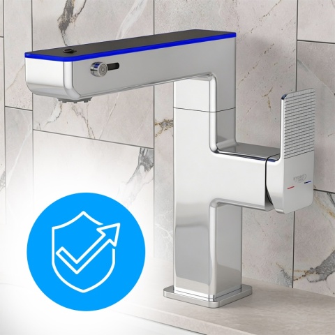 BATERIA UMYWALKOWA STOJĄCA ŁAZIENKOWA MEGI-CH CHROM WYŚWIETLACZ LED