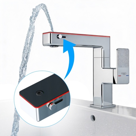 BATERIA UMYWALKOWA STOJĄCA ŁAZIENKOWA MEGI-CH CHROM WYŚWIETLACZ LED