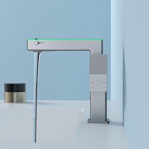 BATERIA UMYWALKOWA STOJĄCA ŁAZIENKOWA MEGI-GR SZARA WYŚWIETLACZ LED