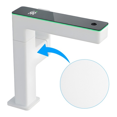 BATERIA UMYWALKOWA STOJĄCA ŁAZIENKOWA MEGI-WH BIAŁA WYŚWIETLACZ LED