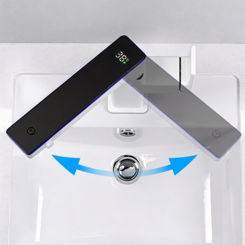 BATERIA UMYWALKOWA STOJĄCA ŁAZIENKOWA MEGI-WH BIAŁA WYŚWIETLACZ LED