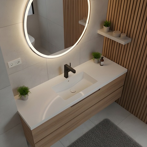 BATERIA UMYWALKOWA STOJĄCA ŁAZIENKOWA Z WYCIĄGANĄ WYLEWKĄ LIDIA-BL CZARNA LED