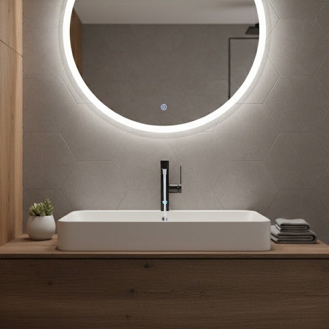 BATERIA UMYWALKOWA STOJĄCA ŁAZIENKOWA Z WYCIĄGANĄ WYLEWKĄ LIDIA-BL CZARNA LED