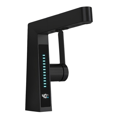 BATERIA UMYWALKOWA STOJĄCA ŁAZIENKOWA Z WYCIĄGANĄ WYLEWKĄ LIDIA-BL CZARNA LED