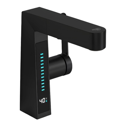 BATERIA UMYWALKOWA STOJĄCA ŁAZIENKOWA Z WYCIĄGANĄ WYLEWKĄ LIDIA-BL CZARNA LED