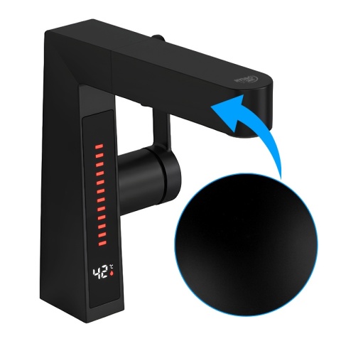 BATERIA UMYWALKOWA STOJĄCA ŁAZIENKOWA Z WYCIĄGANĄ WYLEWKĄ LIDIA-BL CZARNA LED