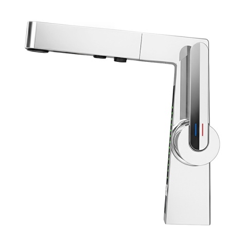 BATERIA UMYWALKOWA STOJĄCA ŁAZIENKOWA Z WYCIĄGANĄ WYLEWKĄ LIDIA-CH CHROM LED