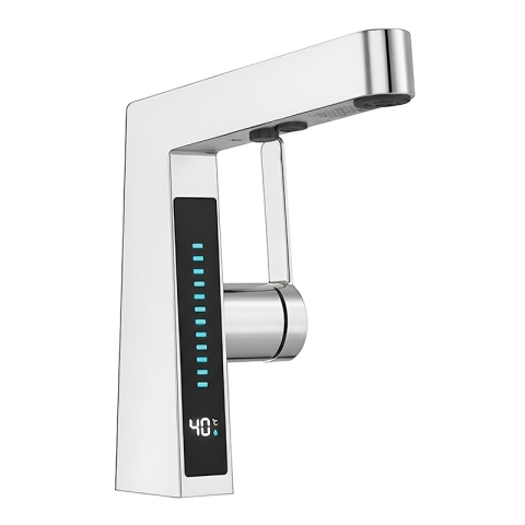 BATERIA UMYWALKOWA STOJĄCA ŁAZIENKOWA Z WYCIĄGANĄ WYLEWKĄ LIDIA-CH CHROM LED