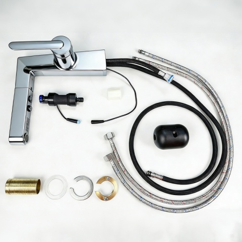 BATERIA UMYWALKOWA STOJĄCA ŁAZIENKOWA Z WYCIĄGANĄ WYLEWKĄ LIDIA-CH CHROM LED