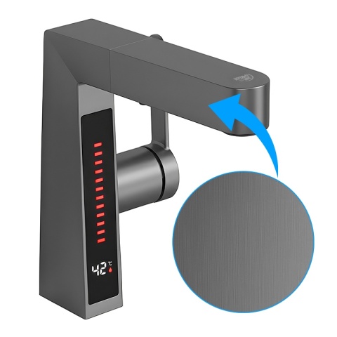 BATERIA UMYWALKOWA STOJĄCA ŁAZIENKOWA Z WYCIĄGANĄ WYLEWKĄ LIDIA-GR SZARA LED