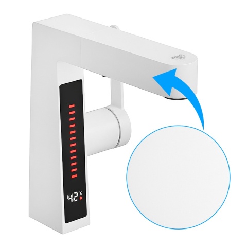 BATERIA UMYWALKOWA STOJĄCA ŁAZIENKOWA Z WYCIĄGANĄ WYLEWKĄ LIDIA-WH BIAŁA LED