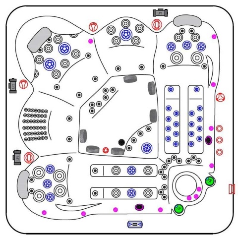 JACUZZI OGRODOWE WANNA SPA560 CAPPUCCINO OBUDOWA KAWA 220x220 CM