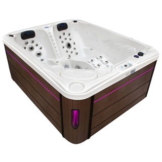JACUZZI OGRODOWE WANNA SPA705 BIAŁA PERŁA OBUDOWA KAWA 210x170 CM
