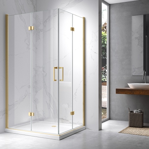KABINA PRYSZNICOWA PROSTOKĄTNA Z-KZ12A-GL-BR-90X80 ZŁOTA SZCZOTKOWANA 90x80 CM