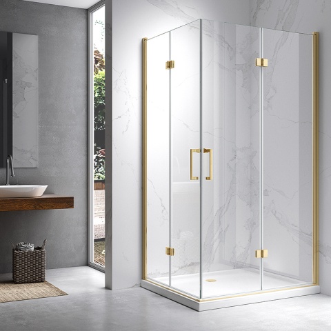 KABINA PRYSZNICOWA PROSTOKĄTNA Z-KZ12A-GL-BR-90X80 ZŁOTA SZCZOTKOWANA 90x80 CM