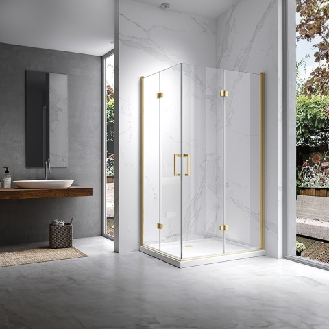 KABINA PRYSZNICOWA PROSTOKĄTNA Z-KZ12A-GL-BR-90X80 ZŁOTA SZCZOTKOWANA 90x80 CM