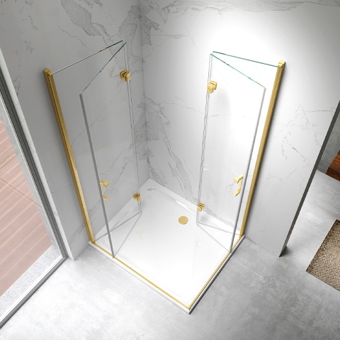 KABINA PRYSZNICOWA PROSTOKĄTNA Z-KZ12A-GL-BR-90X80 ZŁOTA SZCZOTKOWANA 90x80 CM