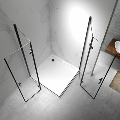 KABINA PRYSZNICOWA PROSTOKĄTNA ZES-KZ12D-BL-120X80 CZARNA 120x80 CM