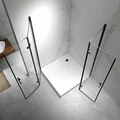 KABINA PRYSZNICOWA PROSTOKĄTNA ZES-KZ12D-BL-120X80 CZARNA 120x80 CM