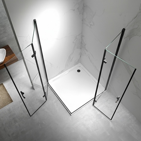 KABINA PRYSZNICOWA PROSTOKĄTNA ZES-KZ13B-BL-110X90 CZARNA 110x90 CM