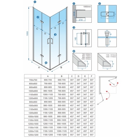 KABINA PRYSZNICOWA PROSTOKĄTNA ZES-KZ13C-120X90 CHROM 120x90 CM