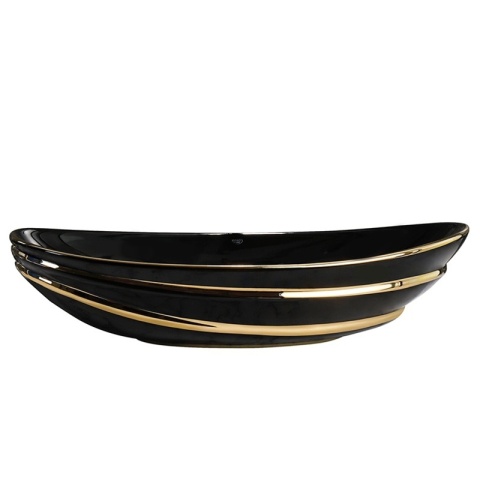 UMYWALKA NABLATOWA CERAMICZNA OWALNA LAVI-BL-LN-625 CZARNY POŁYSK 62x36 CM