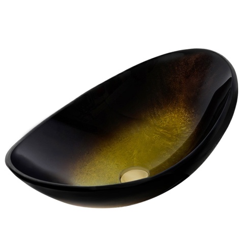 UMYWALKA NABLATOWA SZKLANA OWALNA LAVI-GL-BL-530 ZŁOTY POŁYSK 54x37 CM