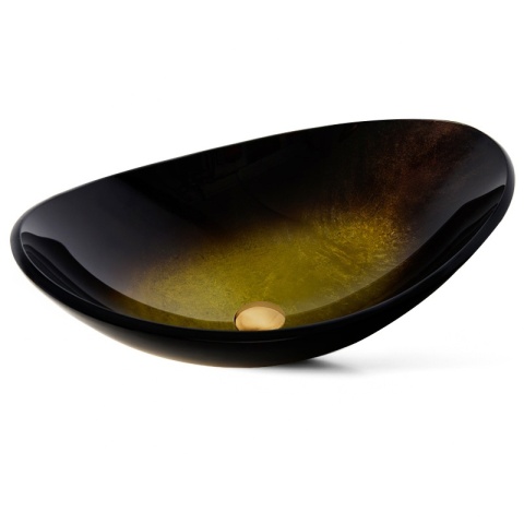 UMYWALKA NABLATOWA SZKLANA OWALNA LAVI-GL-BL-530 ZŁOTY POŁYSK 54x37 CM