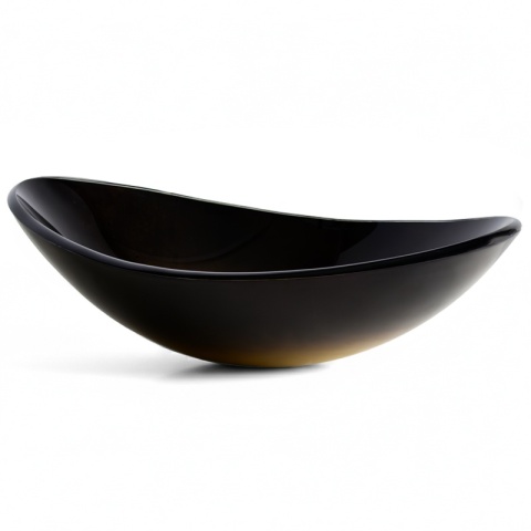 UMYWALKA NABLATOWA SZKLANA OWALNA LAVI-GL-BL-530 ZŁOTY POŁYSK 54x37 CM