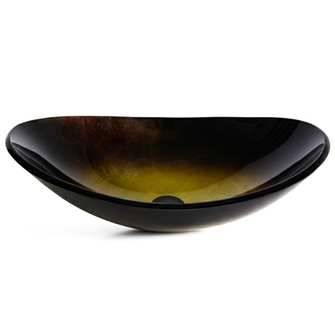 UMYWALKA NABLATOWA SZKLANA OWALNA LAVI-GL-BL-530 ZŁOTY POŁYSK 54x37 CM