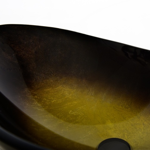 UMYWALKA NABLATOWA SZKLANA OWALNA LAVI-GL-BL-530 ZŁOTY POŁYSK 54x37 CM