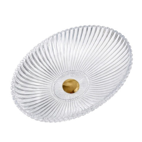 UMYWALKA NABLATOWA SZKLANA OWALNA RYFLOWANA BRILLANT3-TR-510 TRANSPARENTNA 51x35 CM